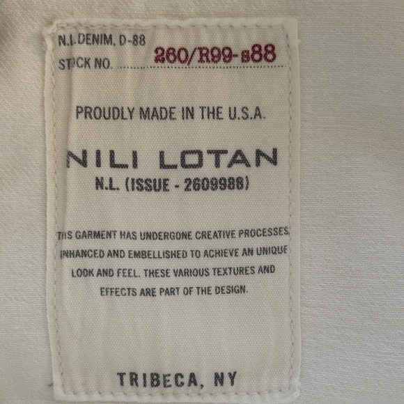 Nili Lotan Shon Denim Barrel Leg Tapered Crop Jean Pant - Size 29 Cream - Picture 14 of 16